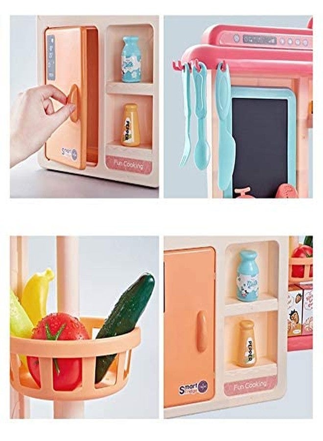 Fezeedi Plastic New Kitchen Set Lights & Sounds Play Sink with Running Water Dessert Shelf Toy Accessories Kitchen Set for Kids (42 Pcs_Multi) - Image 5